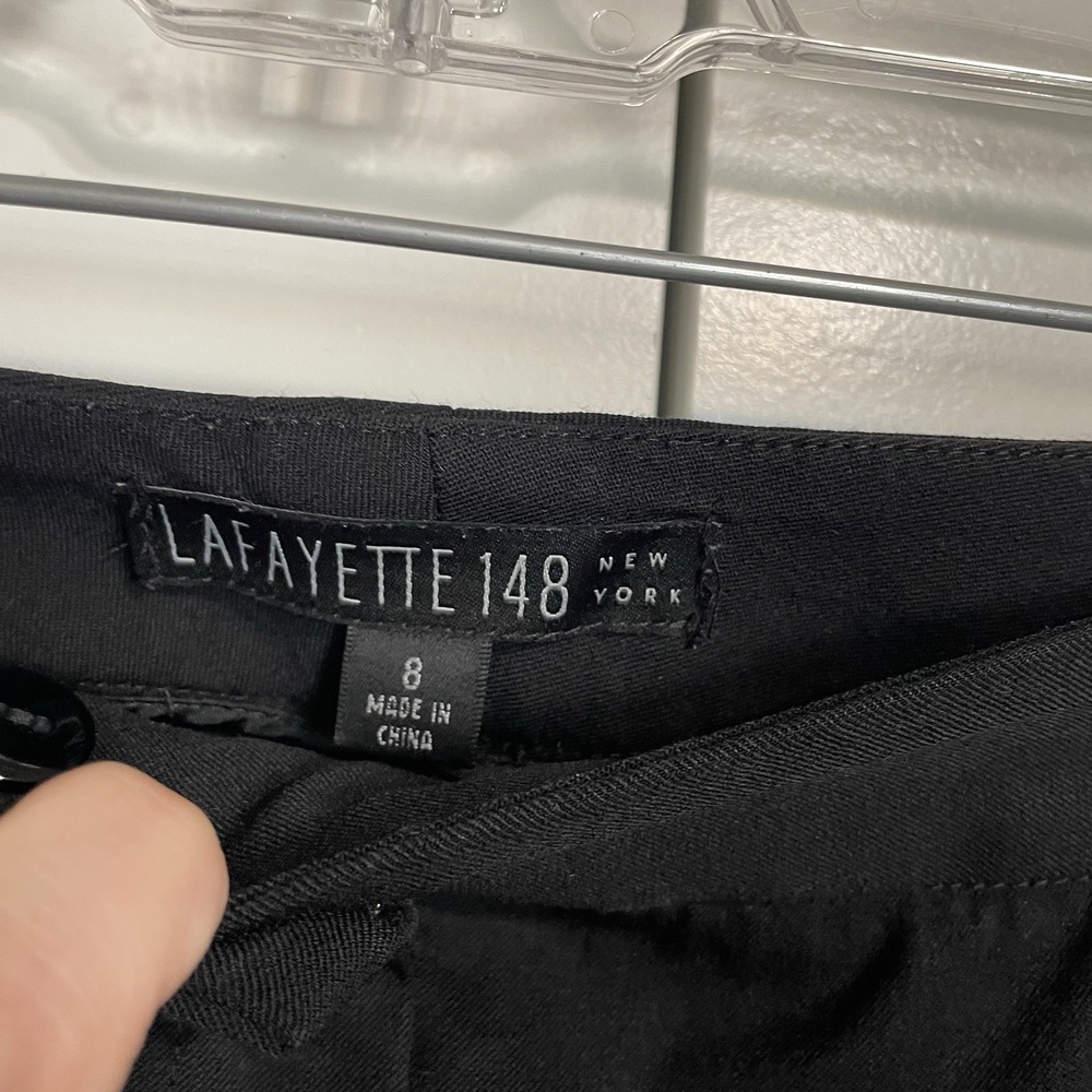 LAFAYETTE 148 NEW‎ YORK Black Wide Leg Dress Pants Size 8 - Picture 4 of 8